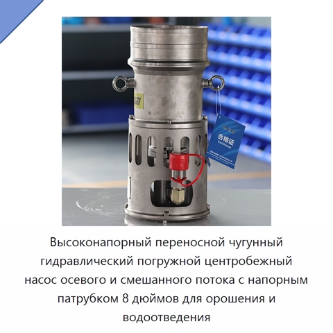 Высоконапорный переносной чугунный гидравлический погружной центробежный насос осевого и смешанного потока с напорным патрубком 8 дюймов для орошения и водоотведения
