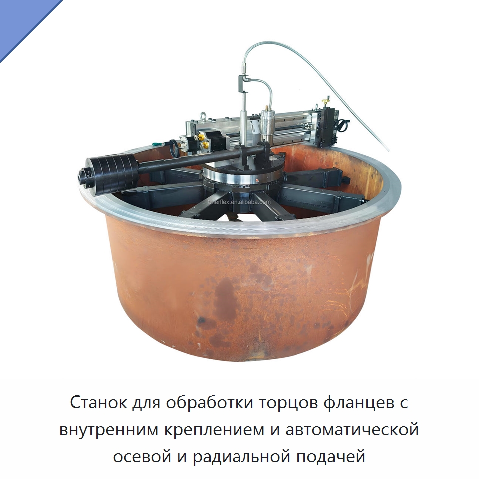 Станок для обработки торцов фланцев с внутренним креплением и автоматической осевой и радиальной подачей — Системы управления очередью и вызова