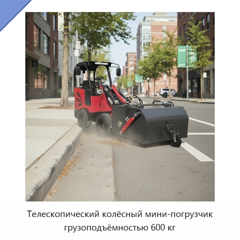 Телескопический колёсный мини-погрузчик грузоподъёмностью 600 кг