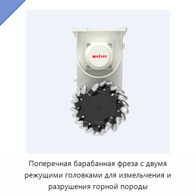 Поперечная барабанная фреза с двумя режущими головками для измельчения и разрушения горной породы — Навесное оборудование для строительной техники