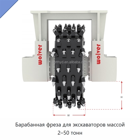 Барабанная фреза для экскаваторов массой 2–50 тонн