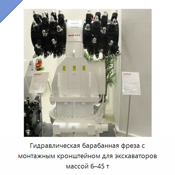 Гидравлическая барабанная фреза с монтажным кронштейном для экскаваторов массой 6–45 т — Запчасти для строительной техники