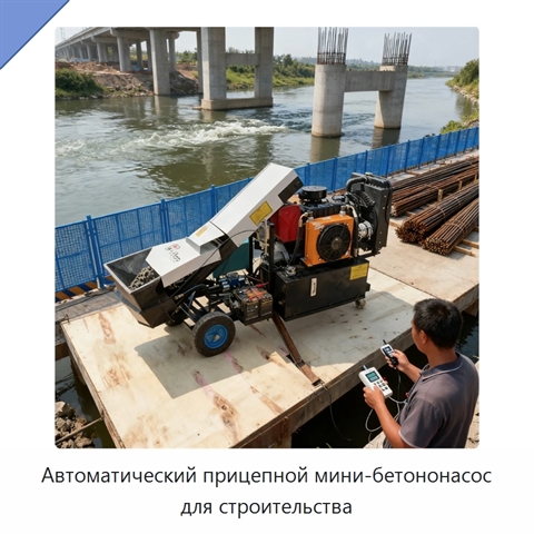Автоматический прицепной мини-бетононасос для строительства