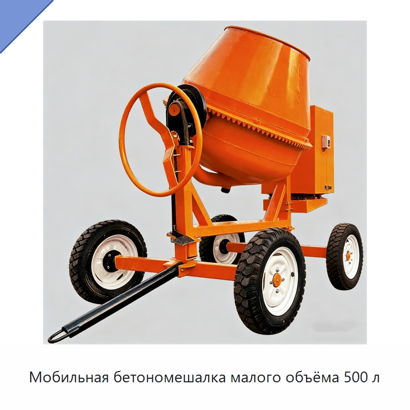Мобильная бетономешалка малого объёма 500 л — Оборудование для работы с бетоном
