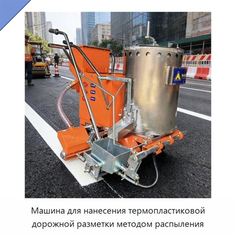 Машина для нанесения термопластиковой дорожной разметки методом распыления