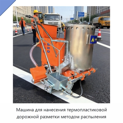 Машина для нанесения термопластиковой дорожной разметки методом распыления