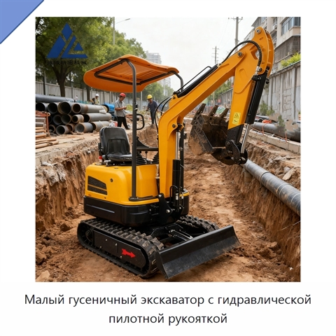 Малый гусеничный экскаватор с гидравлической пилотной рукояткой