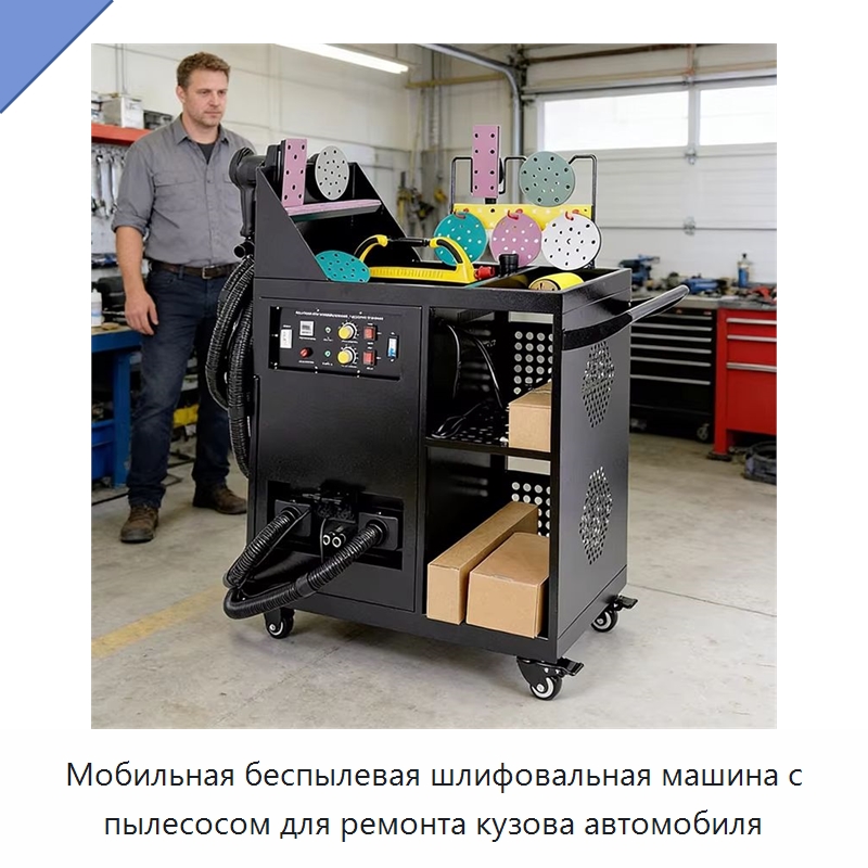 Мобильная беспылевая шлифовальная машина с пылесосом для ремонта кузова автомобиля — Шлифовальные машины