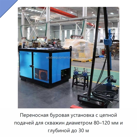 Переносная буровая установка с цепной подачей для скважин диаметром 80–120 мм и глубиной до 30 м