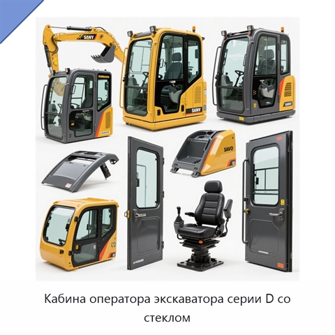 Кабина оператора экскаватора серии D со стеклом