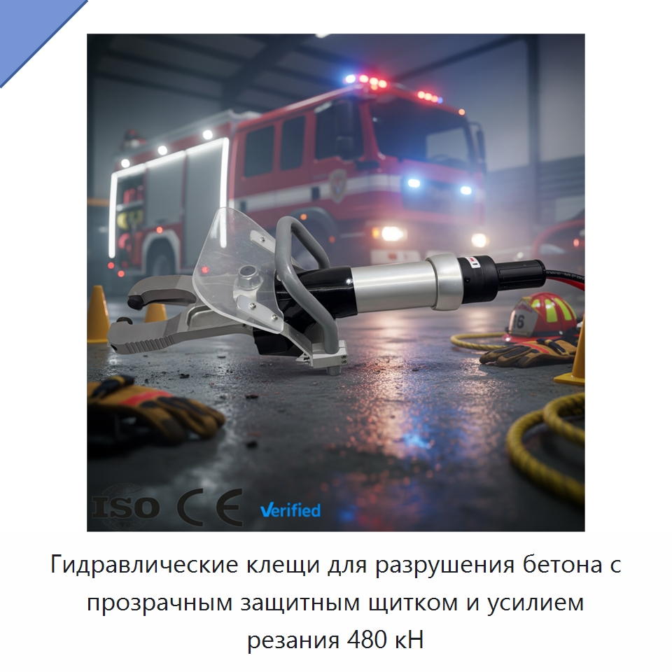 Гидравлические клещи для разрушения бетона с прозрачным защитным щитком и усилием резания 480 кН — Строительная техника