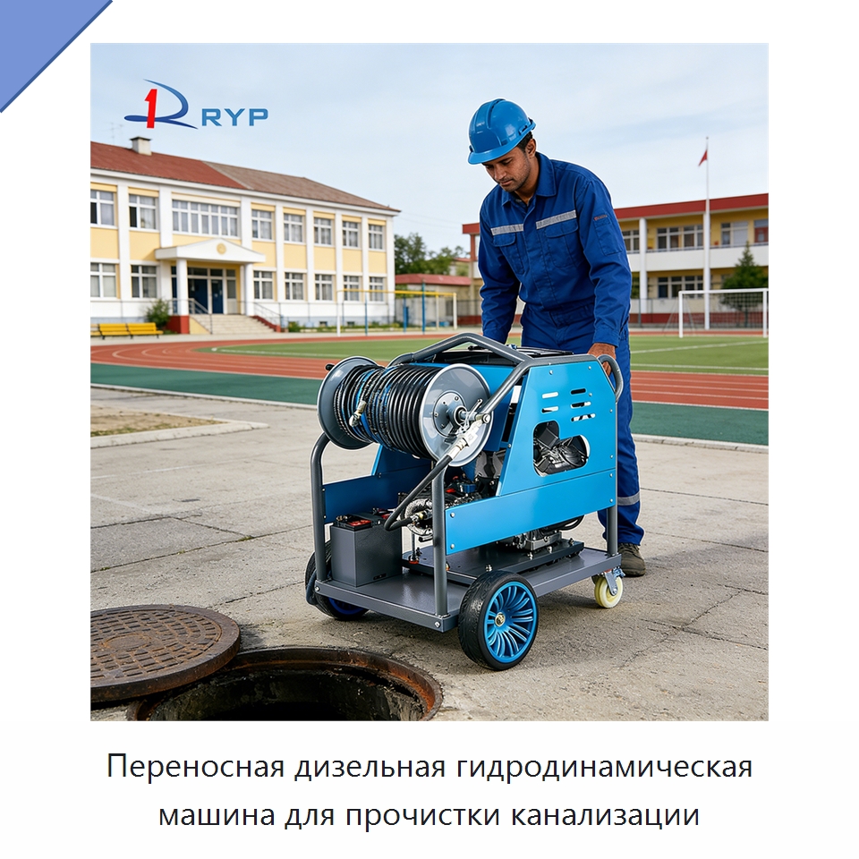 Переносная дизельная гидродинамическая машина для прочистки канализации — Аппараты высокого давления