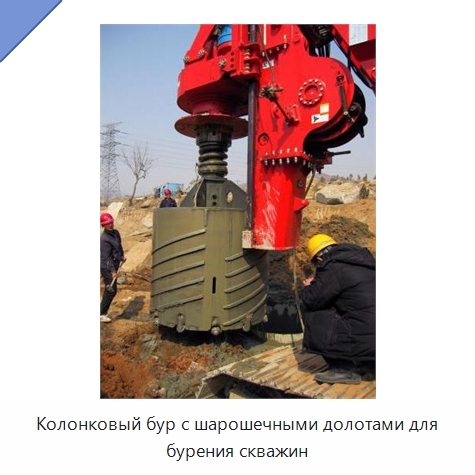 Колонковый бур с шарошечными долотами для бурения скважин