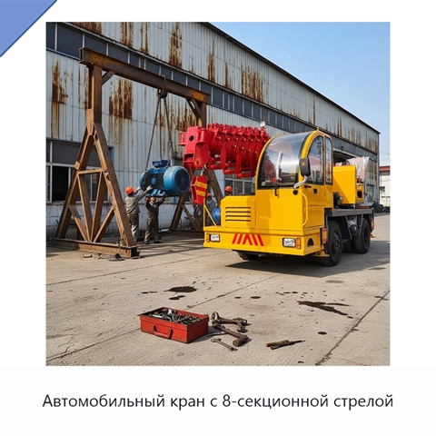 Автомобильный кран с 8-секционной стрелой