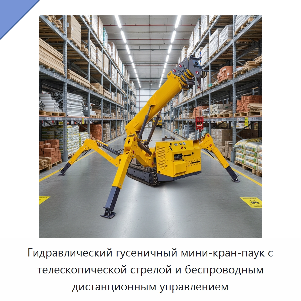 Гидравлический гусеничный мини-кран-паук с телескопической стрелой и беспроводным дистанционным управлением — Краны