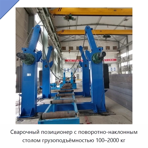 Сварочный позиционер с поворотно-наклонным столом грузоподъёмностью 100–2000 кг