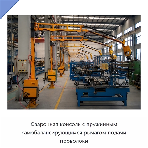 Сварочная консоль с пружинным самобалансирующимся рычагом подачи проволоки