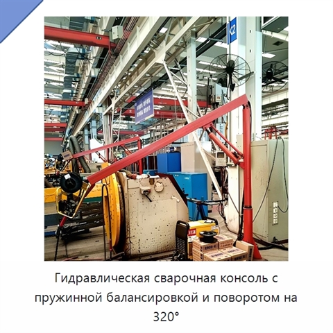 Гидравлическая сварочная консоль с пружинной балансировкой и поворотом на 320°