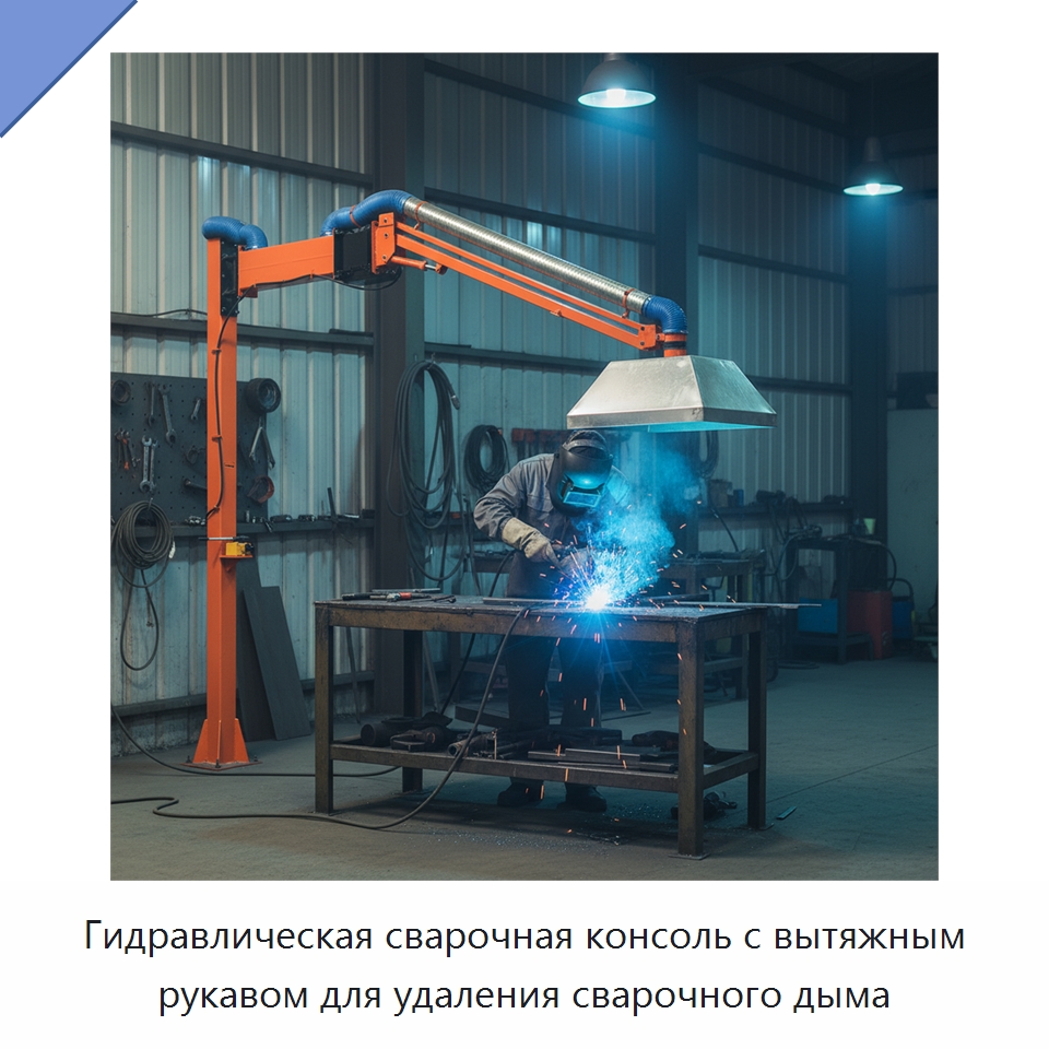 Гидравлическая сварочная консоль с вытяжным рукавом для удаления сварочного дыма — Сварочные принадлежности и вспомогательное оборудование