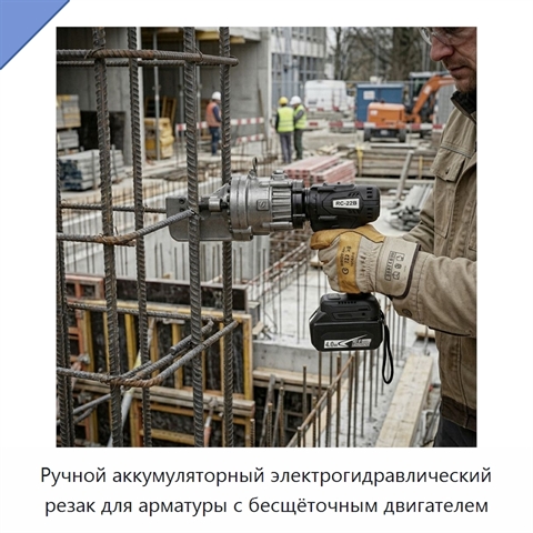 Ручной аккумуляторный электрогидравлический резак для арматуры с бесщёточным двигателем