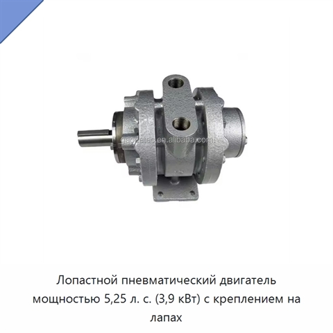Лопастной пневматический двигатель мощностью 5,25 л. с. (3,9 кВт) с креплением на лапах