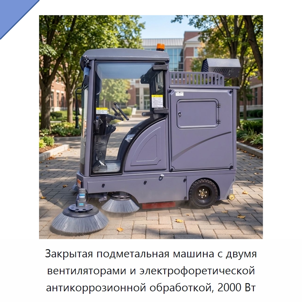 Закрытая подметальная машина с двумя вентиляторами и электрофоретической антикоррозионной обработкой, 2000 Вт — Подметальные машины