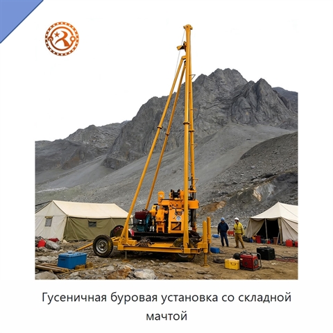 Гусеничная буровая установка со складной мачтой