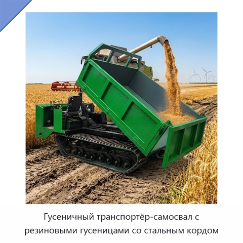Гусеничный транспортёр-самосвал с резиновыми гусеницами со стальным кордом