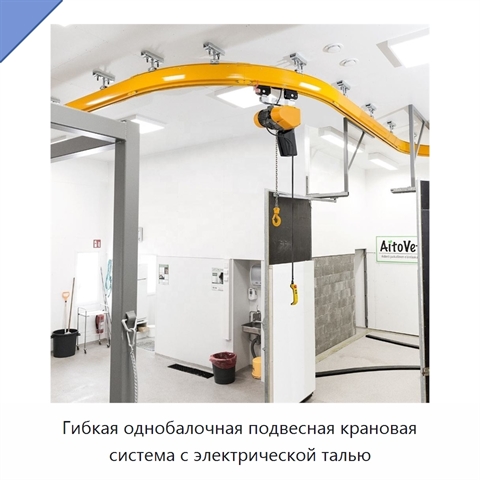 Гибкая однобалочная подвесная крановая система с электрической талью