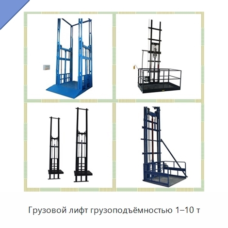 Грузовой лифт грузоподъёмностью 1–10 т