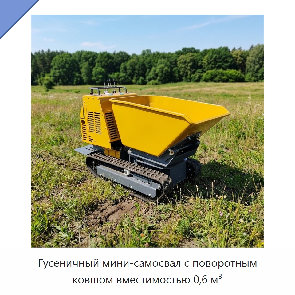 Гусеничный мини-самосвал с поворотным ковшом вместимостью 0,6 м³ — Землеройная техника
