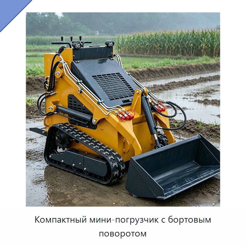 Компактный мини-погрузчик с бортовым поворотом — Землеройная техника