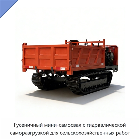 Гусеничный мини-самосвал с гидравлической саморазгрузкой для сельскохозяйственных работ
