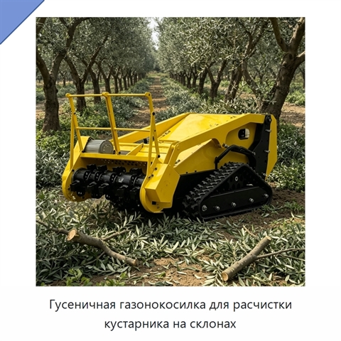 Гусеничная газонокосилка для расчистки кустарника на склонах