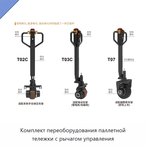Комплект переоборудования паллетной тележки с рычагом управления
