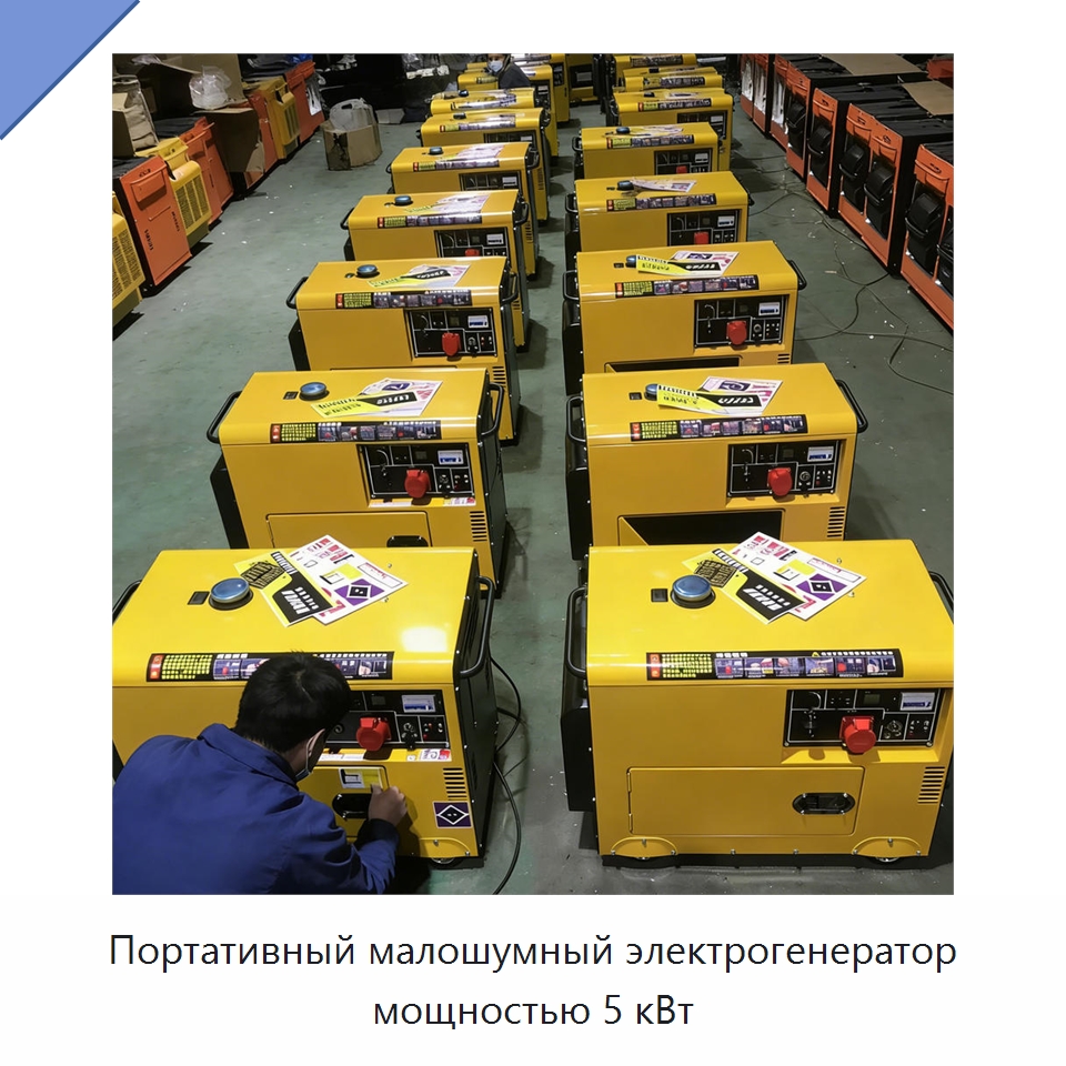 Портативный малошумный электрогенератор мощностью 5 кВт — Специальное сервисное оборудование