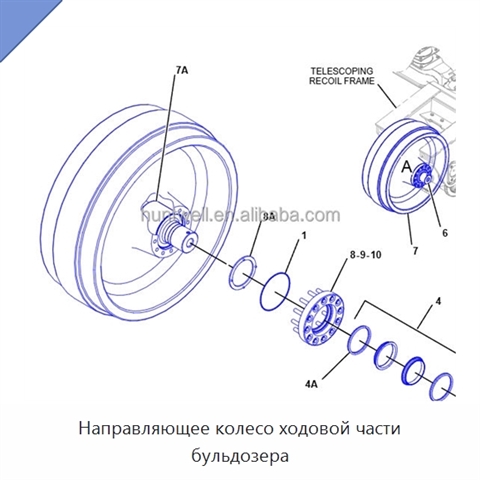Направляющее колесо ходовой части бульдозера