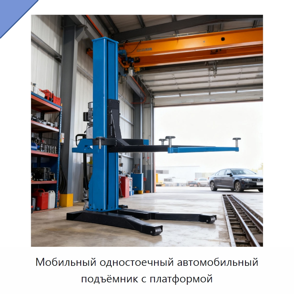 Мобильный одностоечный автомобильный подъёмник с платформой — Автомобильные подъемники