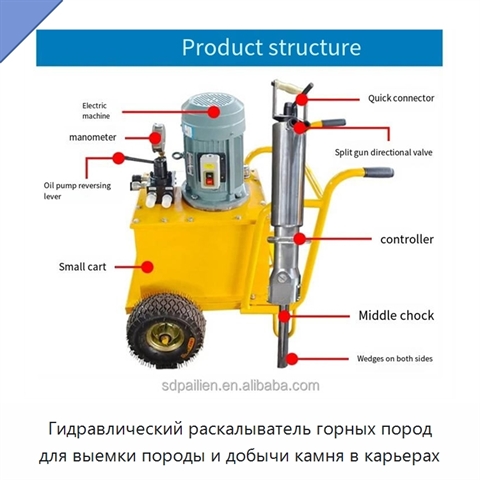 Гидравлический раскалыватель горных пород для выемки породы и добычи камня в карьерах