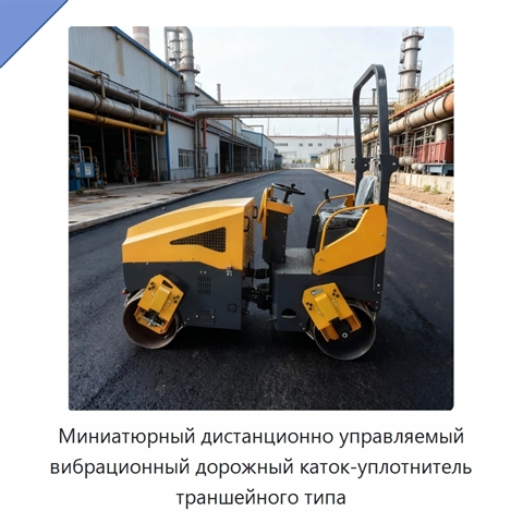Миниатюрный дистанционно управляемый вибрационный дорожный каток-уплотнитель траншейного типа