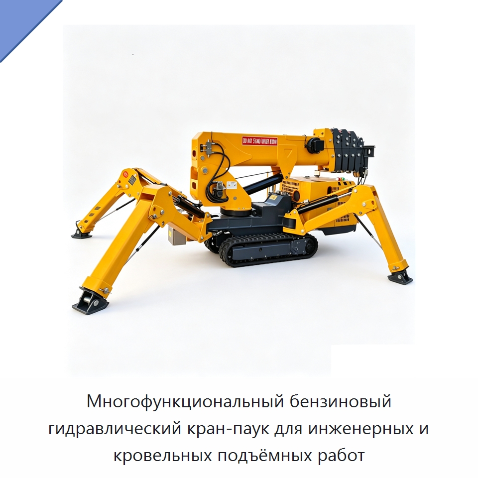 Многофункциональный бензиновый гидравлический кран-паук для инженерных и кровельных подъёмных работ
