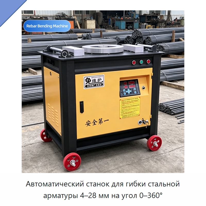 Автоматический станок для гибки стальной арматуры 4–28 мм на угол 0–360° — Гибочные станки