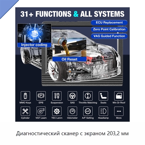 Диагностический сканер с экраном 203,2 мм