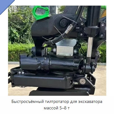 Быстросъёмный тилтротатор для экскаватора массой 5–8 т