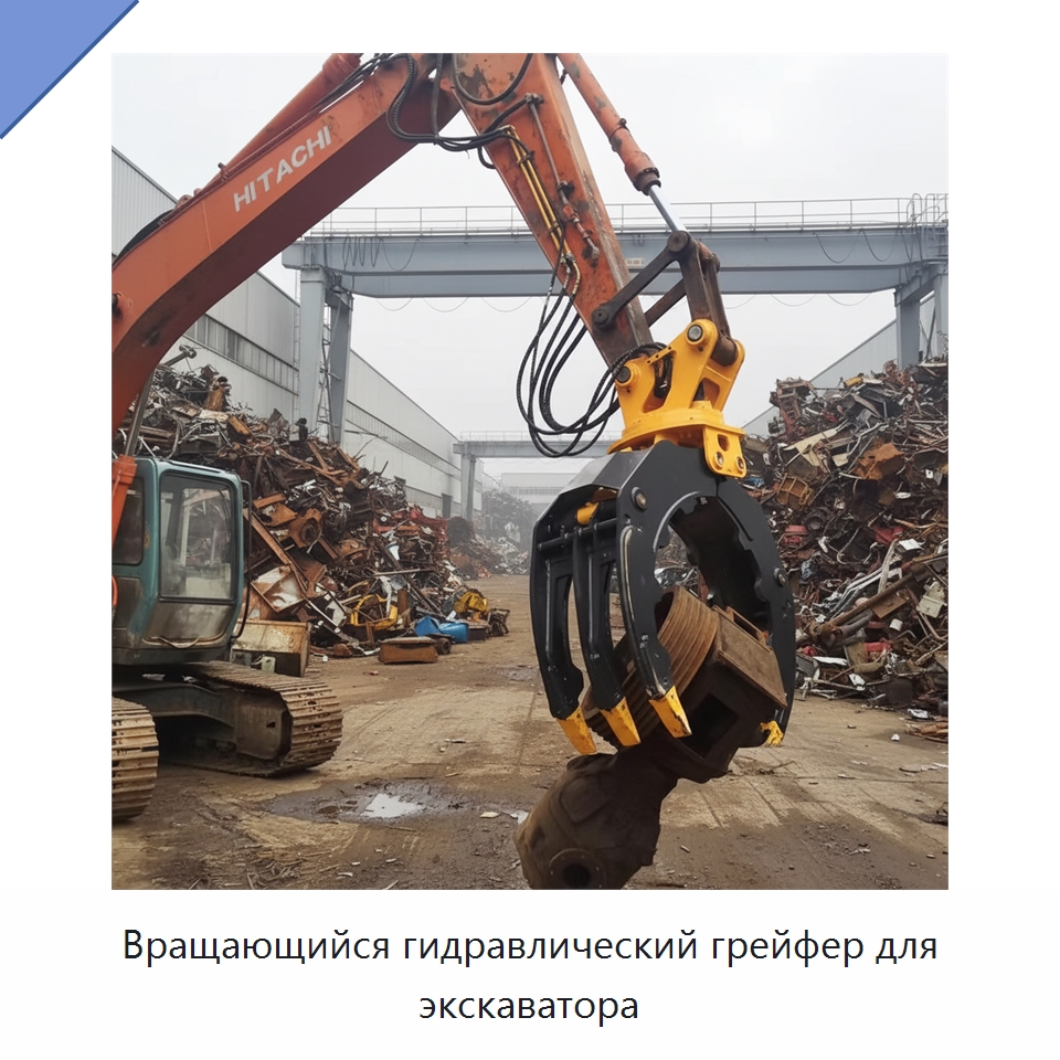 Вращающийся гидравлический грейфер для экскаватора — Навесное оборудование для строительной техники