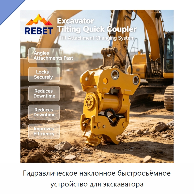Гидравлическое наклонное быстросъёмное устройство для экскаватора — Навесное оборудование для строительной техники