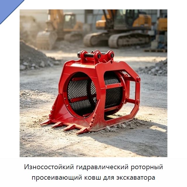 Износостойкий гидравлический роторный просеивающий ковш для экскаватора — Навесное оборудование для строительной техники