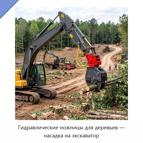 Гидравлические ножницы для деревьев — насадка на экскаватор