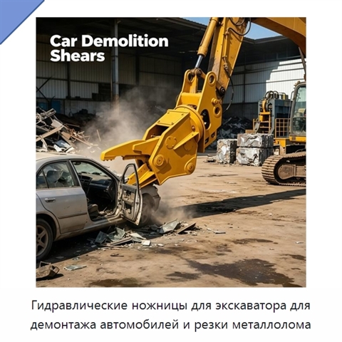 Гидравлические ножницы для экскаватора для демонтажа автомобилей и резки металлолома