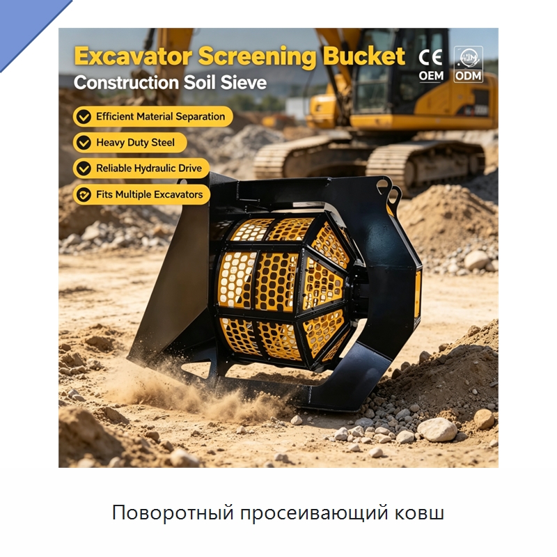 Поворотный просеивающий ковш — Навесное оборудование для строительной техники